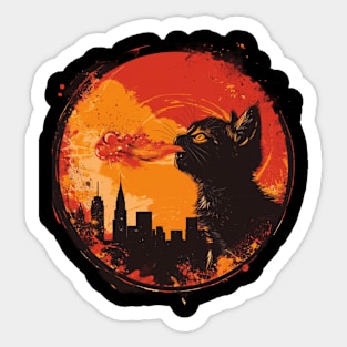 Catzilla Cat Rage Sticker